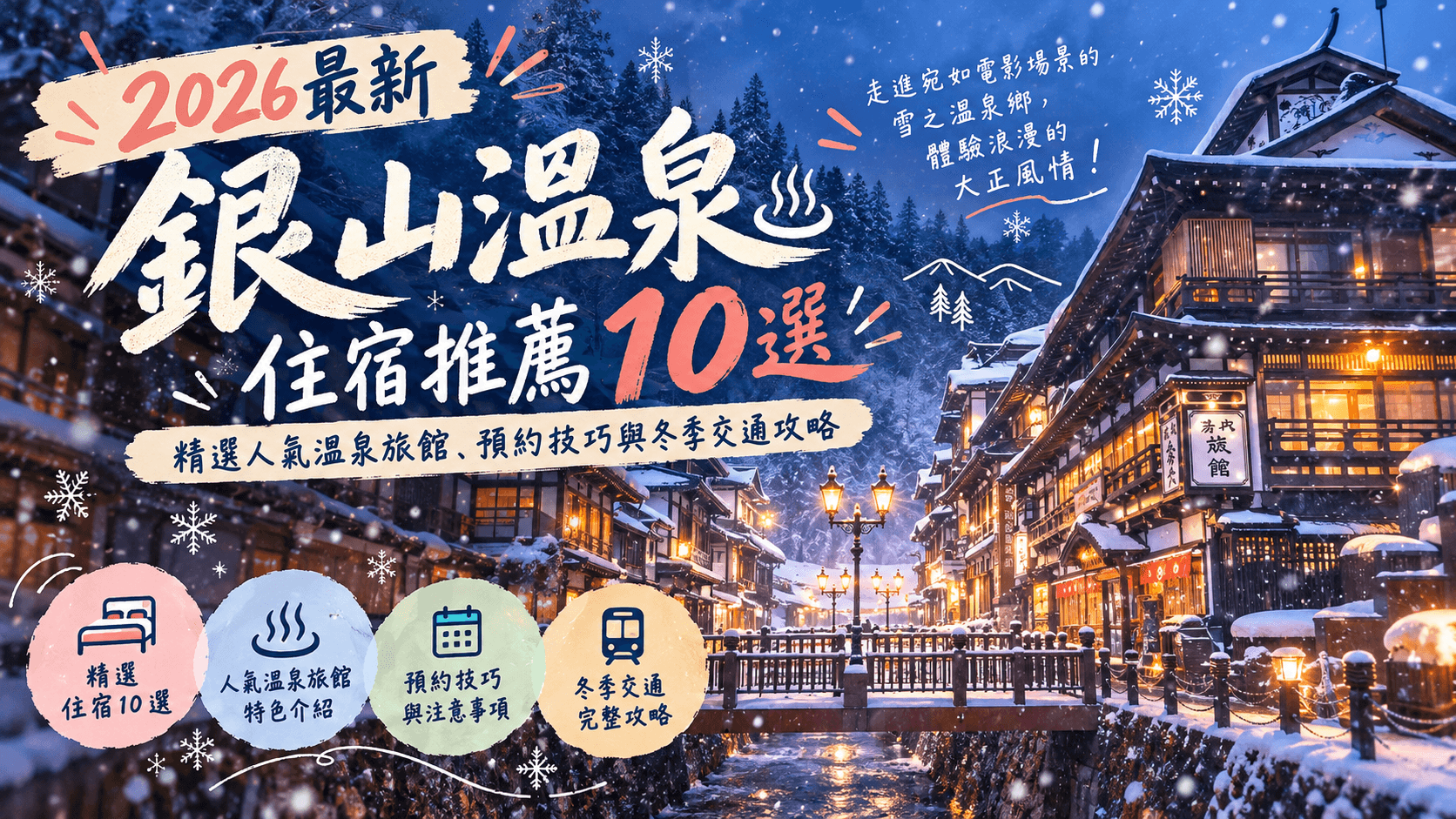 【2026最新】銀山溫泉住宿推薦10選!精選人氣溫泉旅館、預約技巧與冬季交通攻略